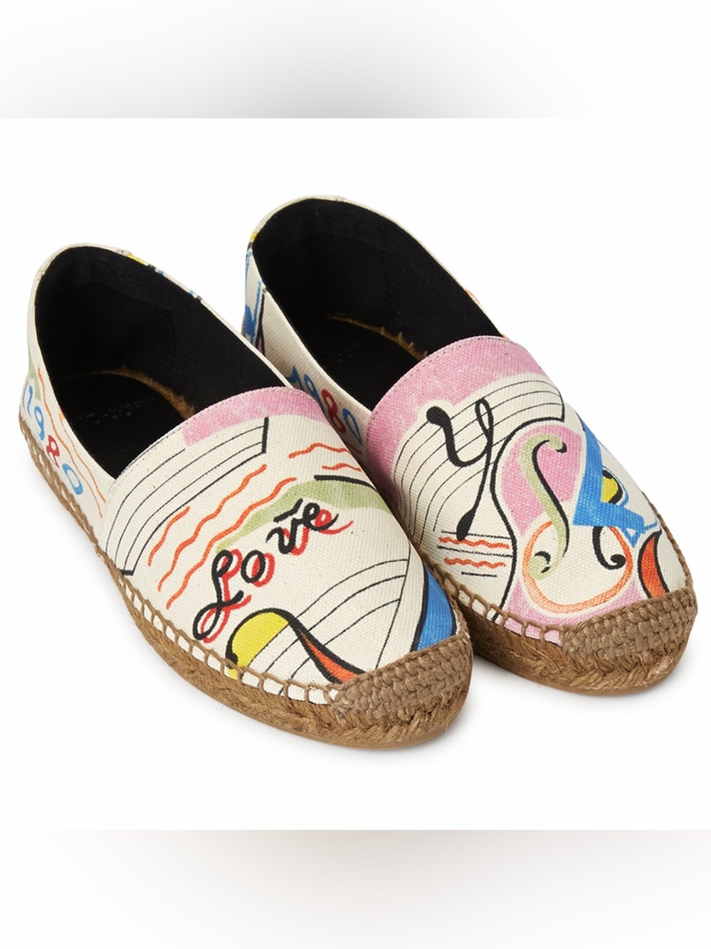 Saint Laurent YSL 1980 Embroidered Canvas Espadrilles EU 41 $650